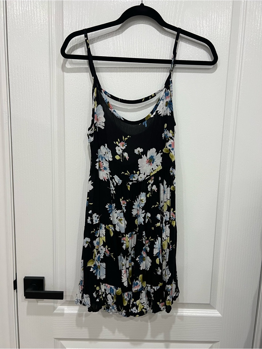 Brandy Black Floral Open Back Dress